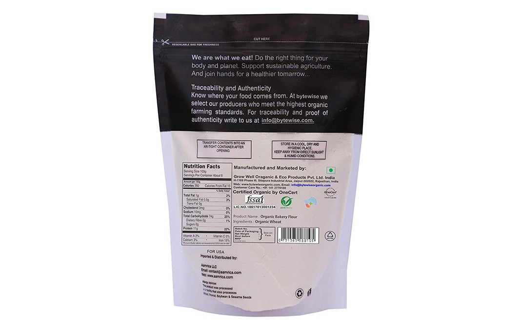 Bytewise Organic Wheat Maida (Wheat Bakery Flour)   Pack  1 kilogram